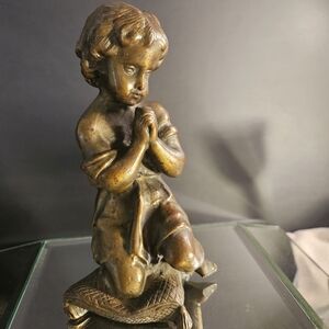 Italian Gilt Bronze Cherub, 1860's  Antique Sculpture Very Heavy